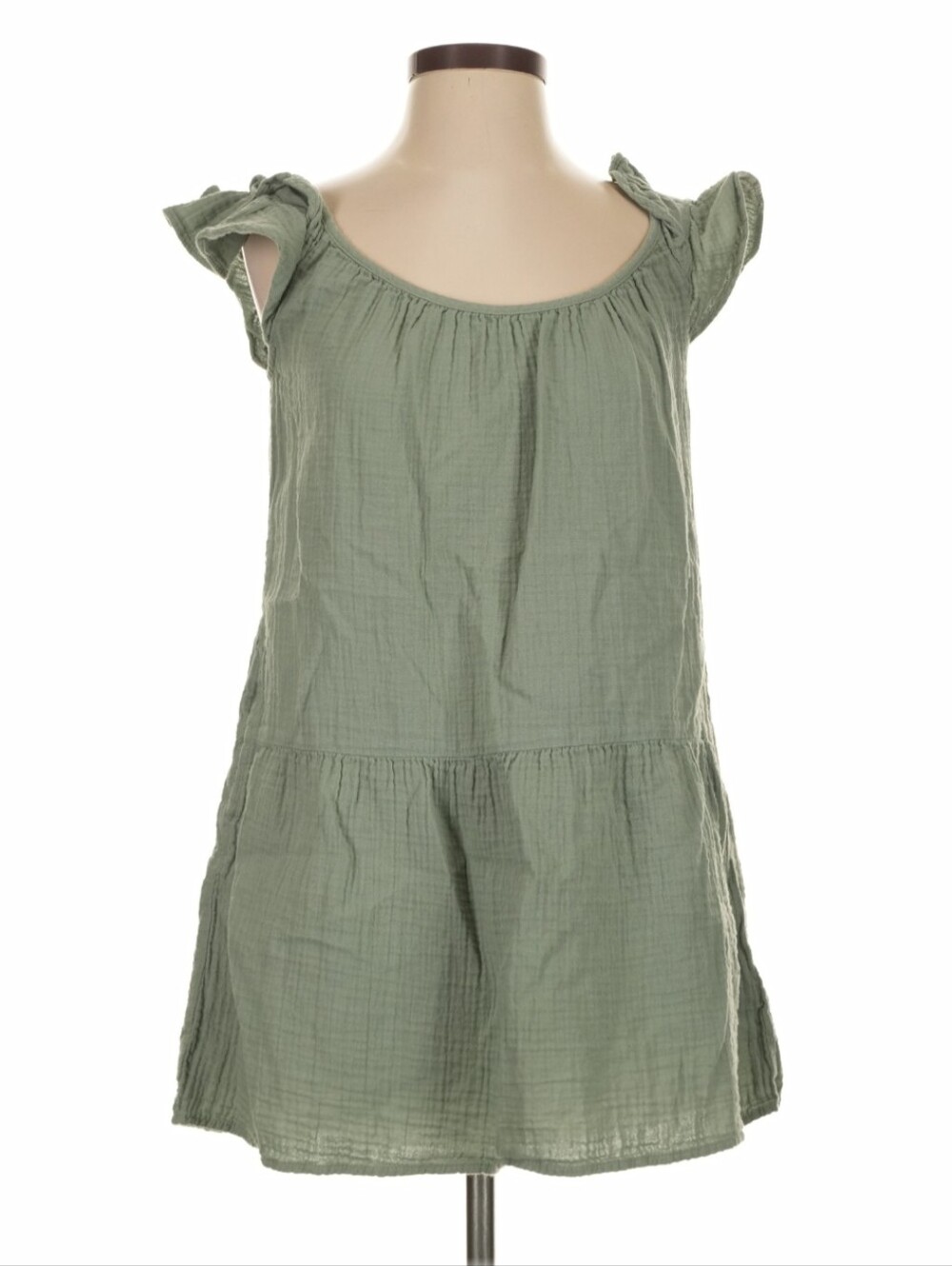 GAP Crinkle Gauze Mini Dress - Sage Green